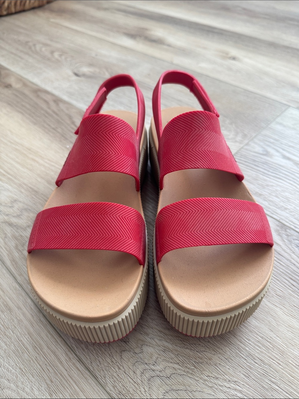 Reef Red Double-Strap Platform Sandals